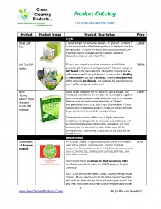 Green Cleaning Products Product Catalog