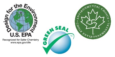 Green Cleaning Products offers DfE, Green Seal, and EcoLogo Certified Products
